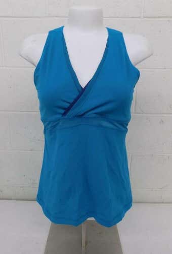 Lululemon Blue Cross-Front Shelf Bra Tennis/Athletic Shirt Size 6 EXCELLENT LOOK