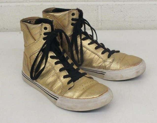 Supra Sky Top Gold Metallic High-Top Gold Sneakers US Kids 5 EU 37.5 GREAT LOOK