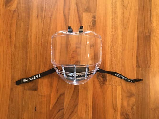 Used Bauer Concept 3 Senior Clear Full Facial Protector Shield
