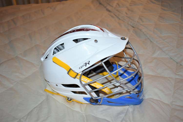 Cascade CPX-R Lacrosse Helmet w/SPR Fit, White/Blue