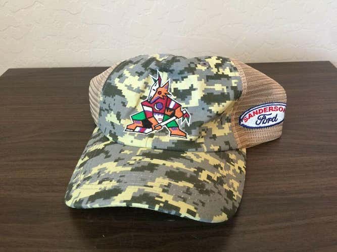 Arizona Coyotes NHL Hockey KACHINA MILITARY CAMO SGA Snap Back Trucker's Cap Hat