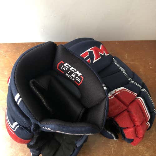 Blue Senior CCM HGQL 14" Pro Stock Gloves