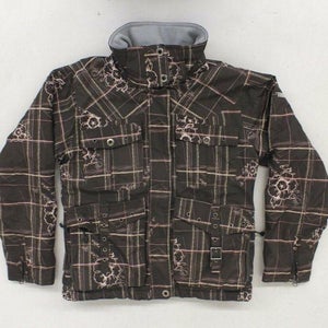 Turbine Fully Insulated Brown Plaid Snowboard Jacket Girls Large Fast Shipping