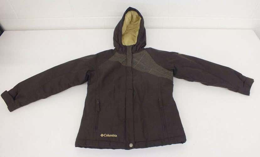 Columbia Convert Dark Brown Fully Insulated Hooded Jacket Youth 10/12 GREAT LOOK