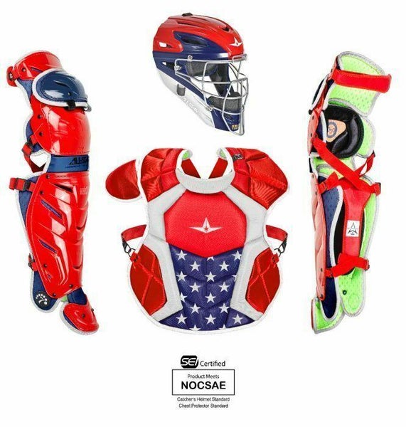 All-Star S7 Axis 12-16 USA Baseball Catcher's Gear Set Box CKCC1216S7XS-USA
