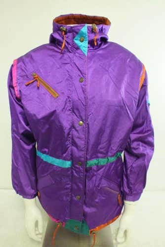 Vintage Obermeyer Shiny Purple Shell Jacket Girl's Size XL Fast Shipping LOOK
