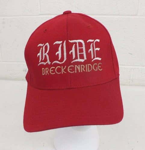 Ride Breckenridge Yupoong Red Flexfit Baseball Cap Size S/M NEW Fast Shipping