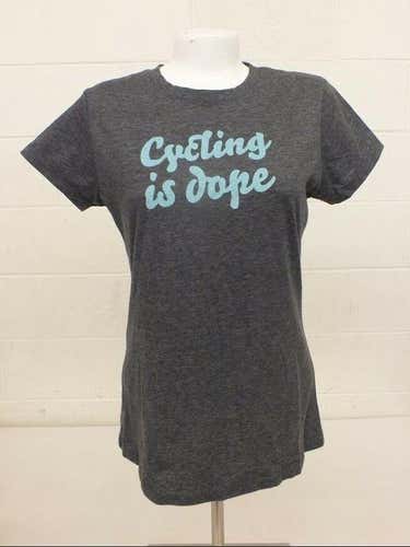 Next Level Cycling is Dope Gray Cotton Blend T-Shirt Women's XL Fast Shipping