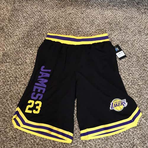 Los Angeles Lakers Lebron James NBA Black Shorts With Pockets NWT