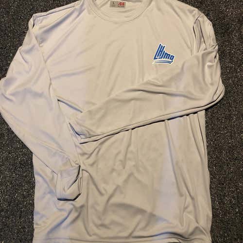 Light Gray QMJHL Hockey Men's Large Long Sleeve Workout Shirt