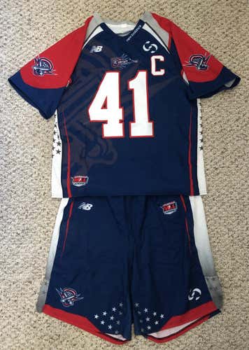 Game worn Boston Cannons New Balance jersey and game shorts