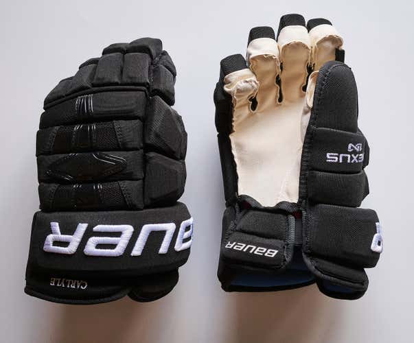 Black Bauer 1N Pro Stock Hockey Gloves, 14", Ducks Carlyle
