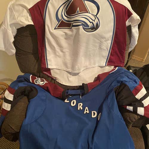 2 Adult Goalie Cut Reebok Pro Stock Jersey, Plus Socks And Water Bottles