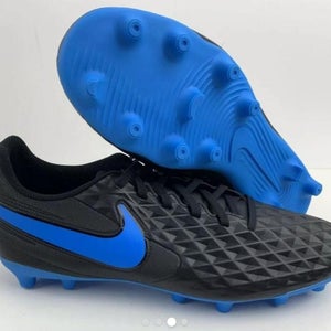 Men's NIKE (US Size 13) Tiempo Legend 8 FG Molded Soccer Cleats Black Blue