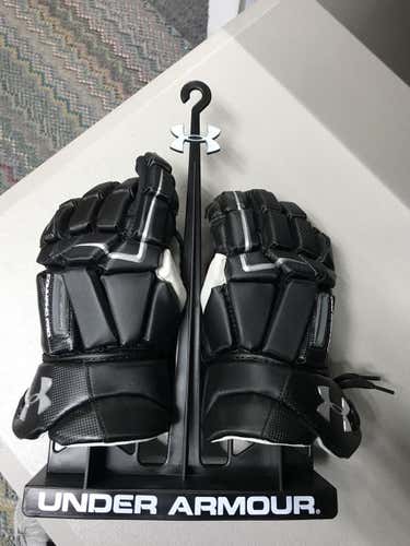 Black New Goalie Under Armour Lacrosse Gloves 10"