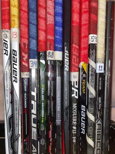 Used Senior Left Hand Bauer Hockey Stick Pro Stock