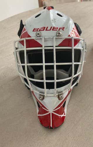 Red Junior Bauer Profile 940 Pro Stock Goalie Mask