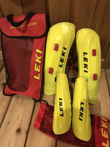 Used Leki Shin AND Arm Guards Set, Fits U14-U18 racers