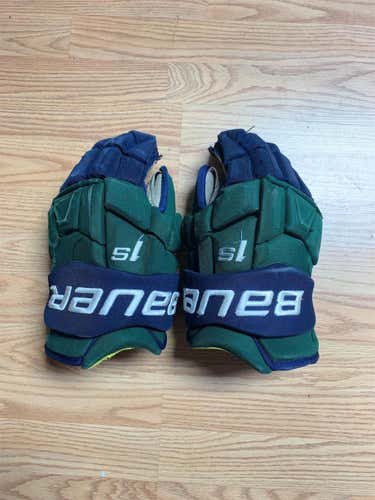 Green Senior Bauer Supreme 1S 14" Pro Stock Gloves