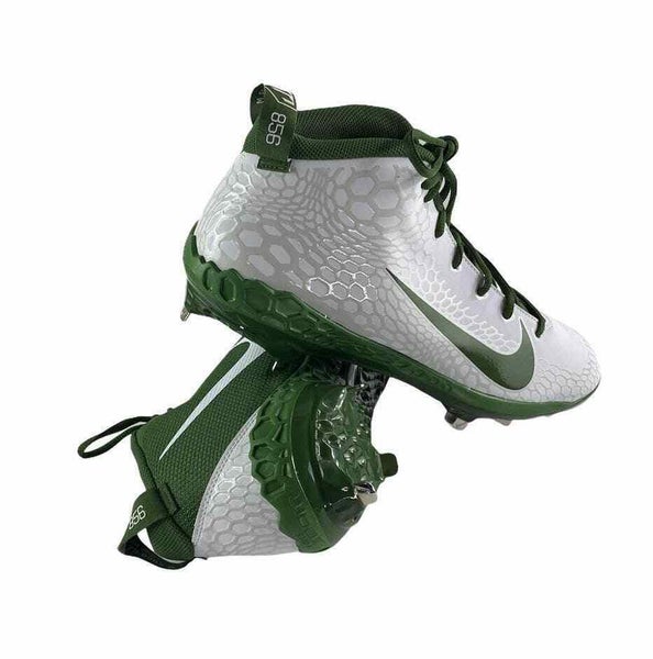Nike Force Zoom Trout 5 White Green Metal Baseball Cleats AH3372