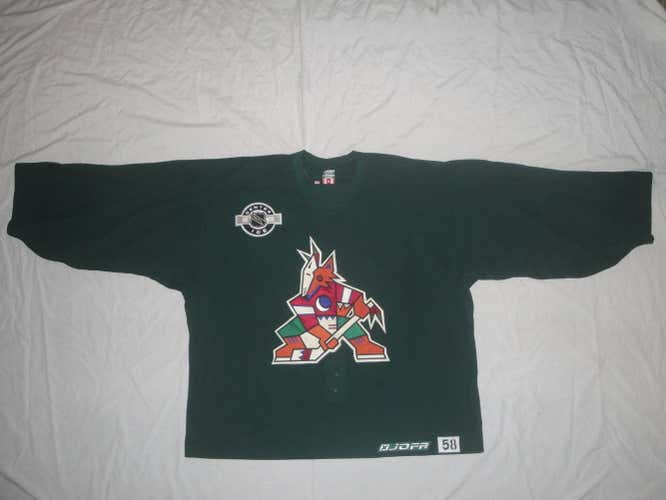 COYOTES KACHINA JOFA PRACTICE JERSEY 58 GOALIE CUT GREEN VINTAGE RARE MADE IN CANADA