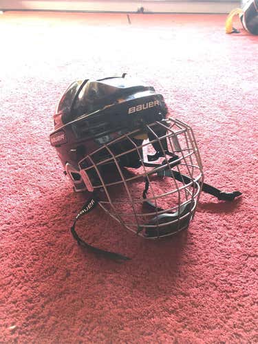 Black Used Large Bauer Re-Akt 75  Helmet