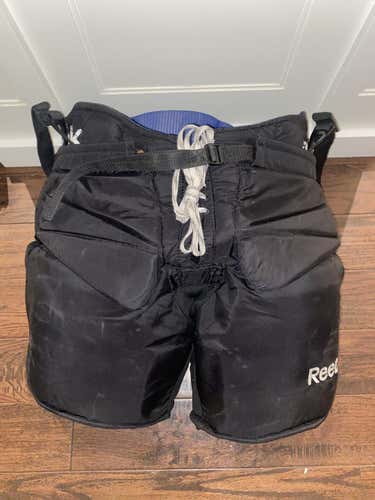 Black Used Senior Large Reebok Hockey Goalie Pants Pro Stock