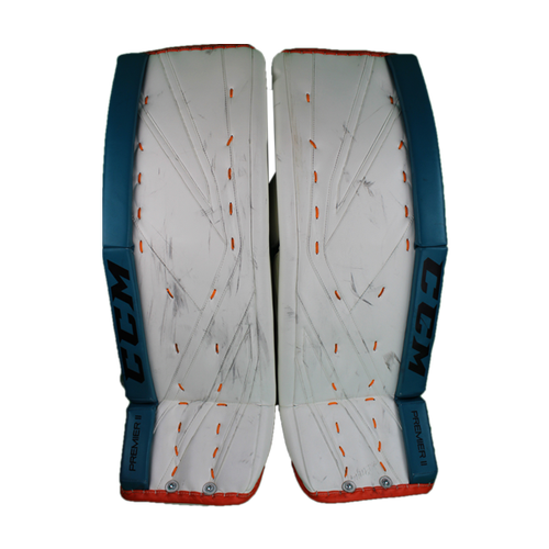Used ProStock White CCM Premeir II Pads and Gloves worn by Martin Jones Sharks 448-458