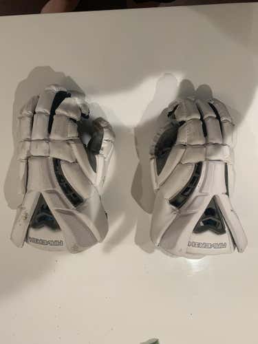 White Maverik Rome Lacrosse Gloves 12" medium