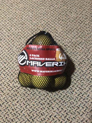 New Maverik Lacrosse Ball Pack - 6 NEW lax balls, +2 used balls, & mesh carry bag