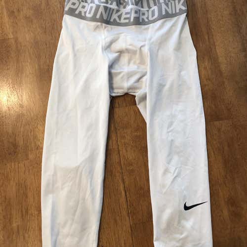 Nike Pro 3/4 Compression Tights White Size Small