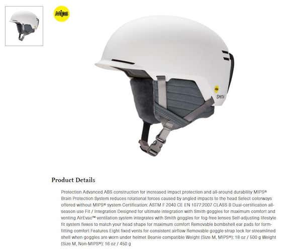 BRAND New in box - XL Smith SCOUT Helmet. Color: WHITE Size: XL