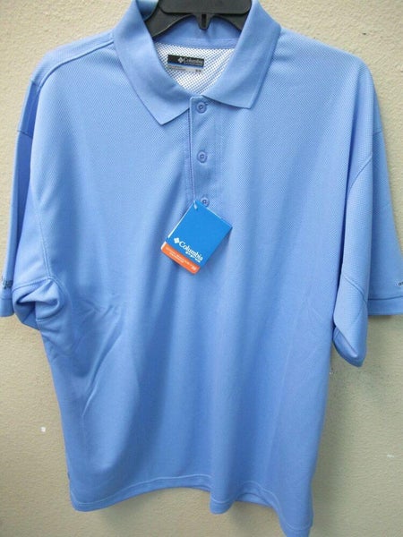 NWT Columbia PFG Perfect Cast Polo Shirt Men’s Medium Blue Vented Omni Shade