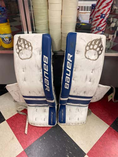 White Intermediate 30" Bauer Supreme One.9 Goalie Leg Pads