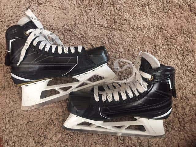 Used Senior Bauer Supreme S190 Hockey Goalie Skates Regular Width Size 7.5
