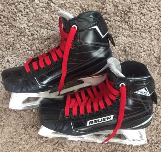 Used Senior Bauer Supreme S190 Hockey Goalie Skates Regular Width Size 8.5