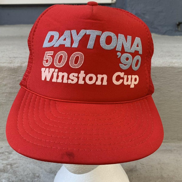 Daytona 500 Trucker Mesh Hat Snapback Cap Red Nascar Racing Winston Cup VTG 90s