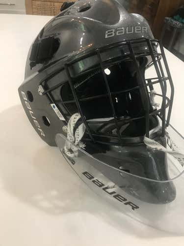 Black Used Senior Bauer NME VTX Goalie Mask fit 2