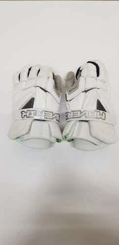 White Used Player's Maverik Max Lacrosse Gloves 11"