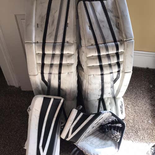 White Senior 34"+3” Regular Extreme Flex II  Pro  Goalie Full Set