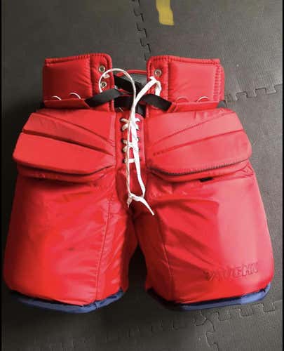 Red Senior Medium Vaughn Pro Stock Hockey Goalie Pants