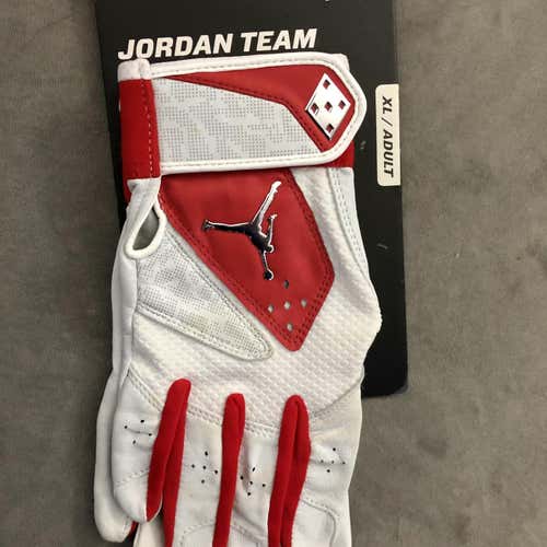 New XL Air Jordan Batting Gloves WhiteRed