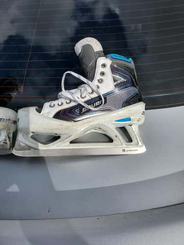 Used Senior Bauer Reactor 9000 Hockey Goalie Skates Regular Width Size 8