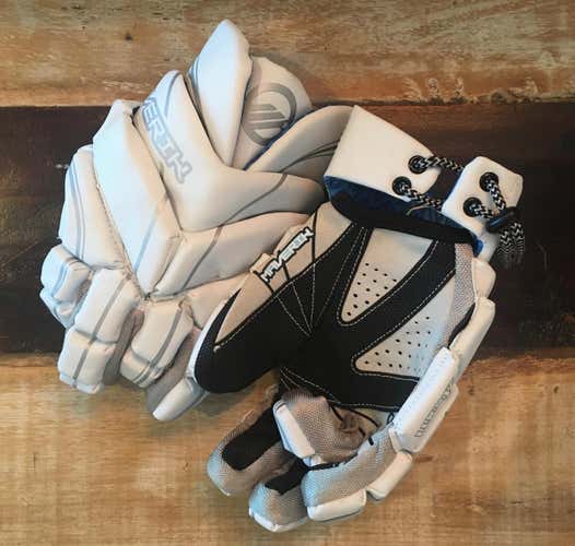 New Maverik Zoom Lacrosse White Gloves 12"