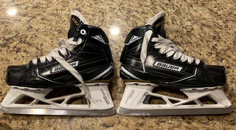 Used Junior Bauer Supreme S190 Hockey Goalie Skates Regular Width Size 2.5