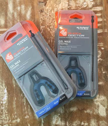 New Shock Doctor Gel Max Strapped Mouthguards - 2 for $7