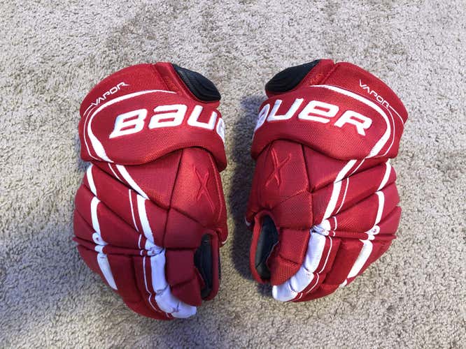 Red Used Senior Bauer Vapor 1X Lite Gloves 14"