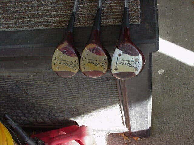 FULL SET TITLEIST ACUSHNET GOLF CLUB 3 WOODS 9 IRONS OLDER CLUBS VERY NICE