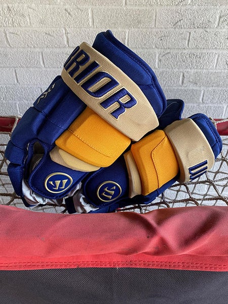 St. Louis Blues Winter Classic New Senior Warrior AX1 Pro Gloves 14" Pro Stock