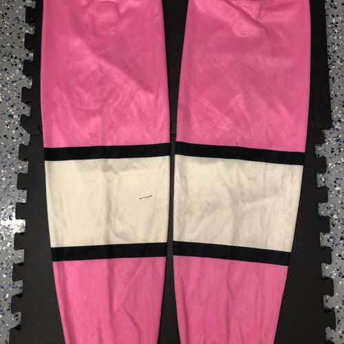 Pink w/ Antique Stripes Hockey Socks Breast Cancer